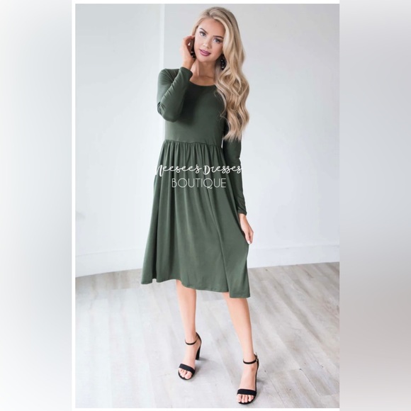 Olive Green Colored Brendall Dress - Picture 2 of 7